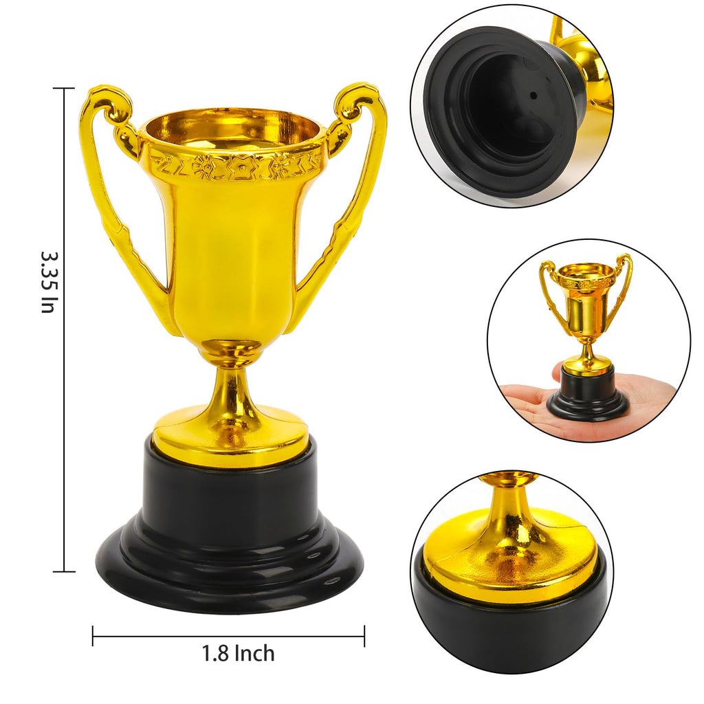 Nicunom 50 Pack Mini Trophies for Awards, Plastic Gold Award Trophy Cups for Kids Participation Trophy Cup Bulk for Party Favor, Reward, Prop, Sport, Tournament, Competition, Winning Prize, 3.4 in