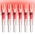 Linpeng 6PCS Lighted Nocks for Arrows with .165/ .204/ .233/ .244/ .246 Light Up Nocks with ON/Off Switch for Archery Hunting (Red, GT/.246")