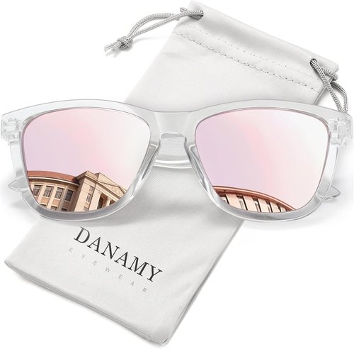 DANAMY Polarized Sunglasses for Women - Trendy Designer Mirrored UV400 Protection