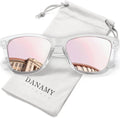 DANAMY Polarized Sunglasses for Women - Trendy Designer Mirrored UV400 Protection
