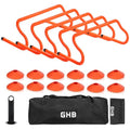 GHB Agility Hurdles 8" Speed Agility Training Hurdles, Detachable Sturdy Hurdles Training Equipment Set with Carry Bag for Kids,Athletes,Soccer,Basketball (17 Pack)