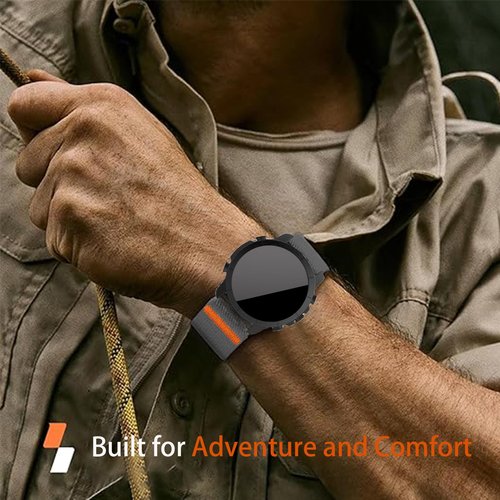 Lamshaw Compatible for Kimeag Smart Watch Bands, 22mm Quick Release Stretchy Solo Loop Adjustable Nylon Replacement Straps Compatible for Kimeag S67, P95, H31 Smart Watch (Gray, 22mm size band)