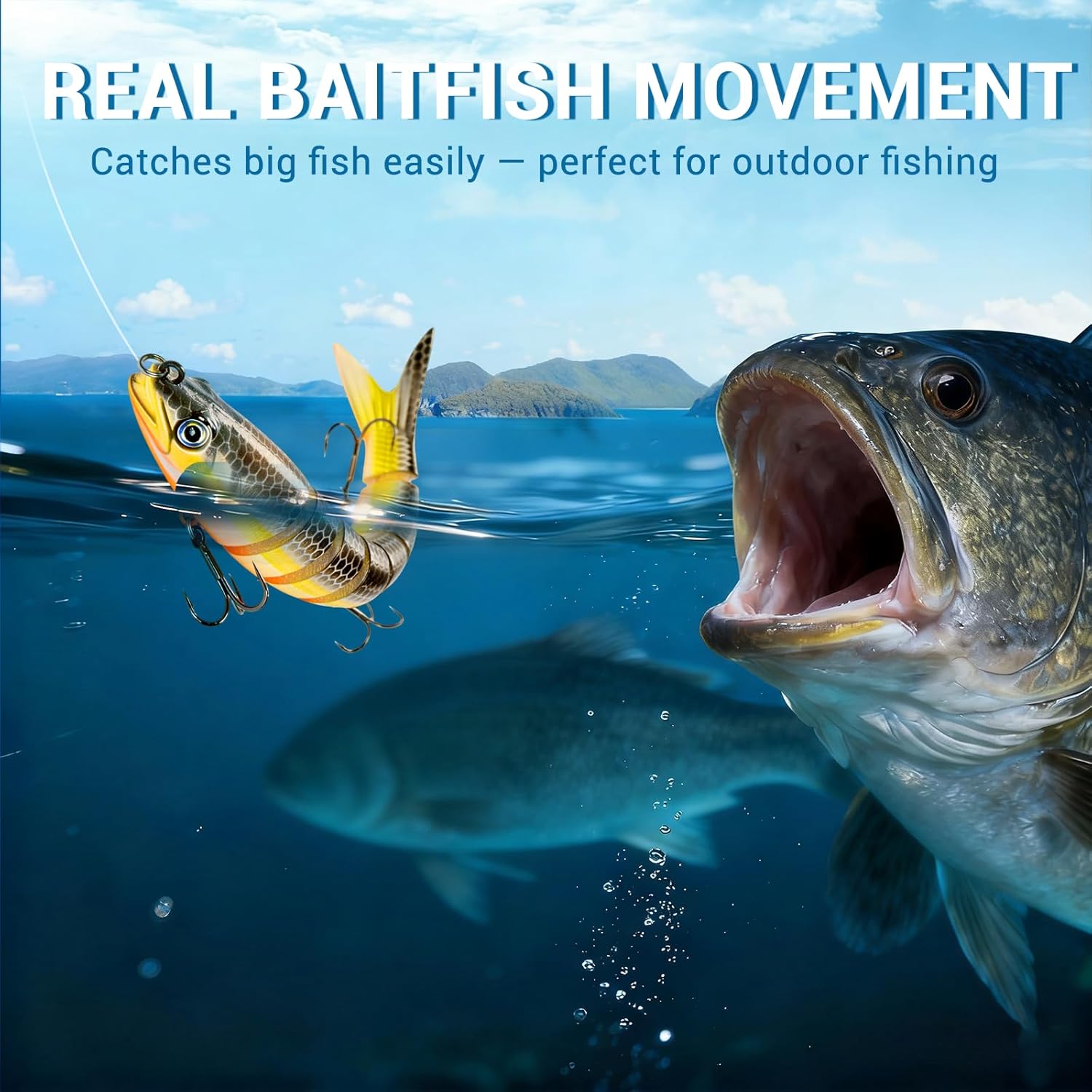 Skiennix Multi-Jointed Fishing Lures - Lifelike Swimbait for Freshwater & Saltwater | Ideal for Bass & Trout