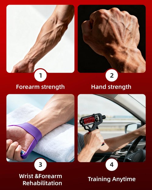 KERUIKE Grip Strength Trainer Hand Strengthening Devices with Adjustable Resistance 11-364lbs(5-165 kg) Forearm Strengthener Digital Counter Hand Gripper Finger Exerciser for Sports, Gym, Home, Rehab