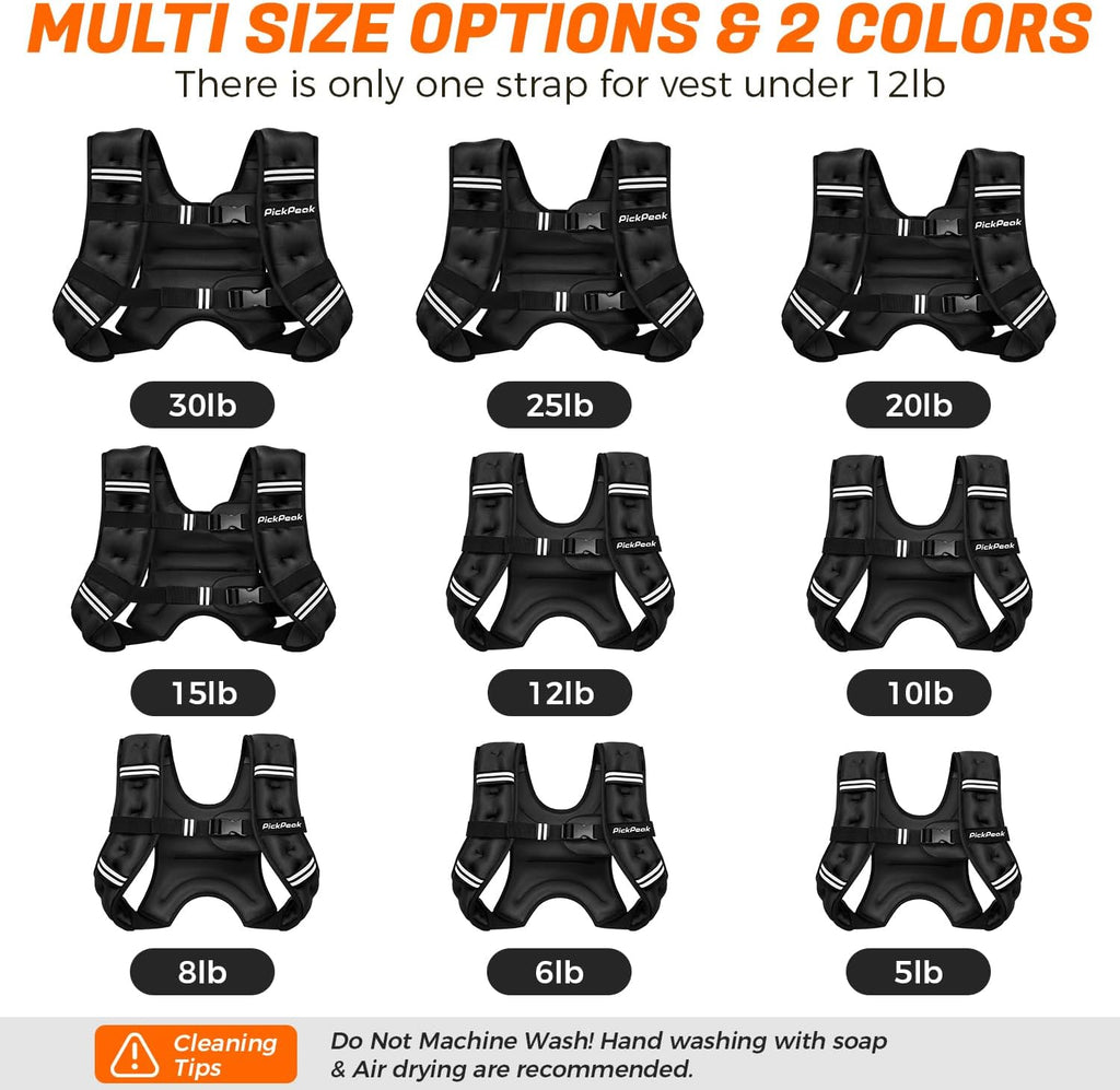 Skiennix Weighted Vest - Adjustable Strength Training Vest for Men & Women | 5lb to 30lb Options