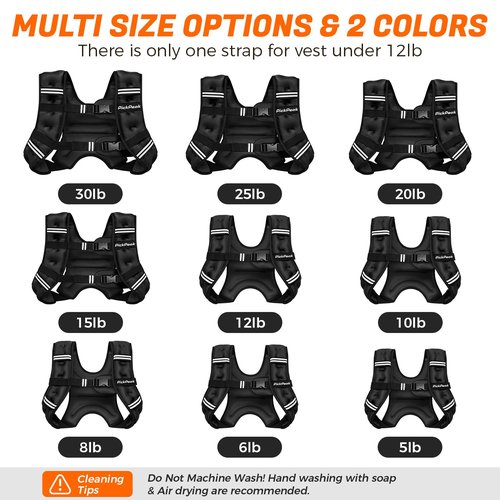 PICKPEAK Weighted Vest for Woman Man 5lb/6lb/8lb/11lb/12lb/13lb/15lb/20lb/25lb/30lb Weighted Vest for Walking, Strength Training Weight Vest with Adjustable Buckle Detachable Phone Pouch for Running Workout