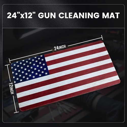 24”x12” Pistol Cleaning Mat by [Brand Name] - Oil Resistant, Non-Slip Design with 100PCS 6” Cleaning Swabs
