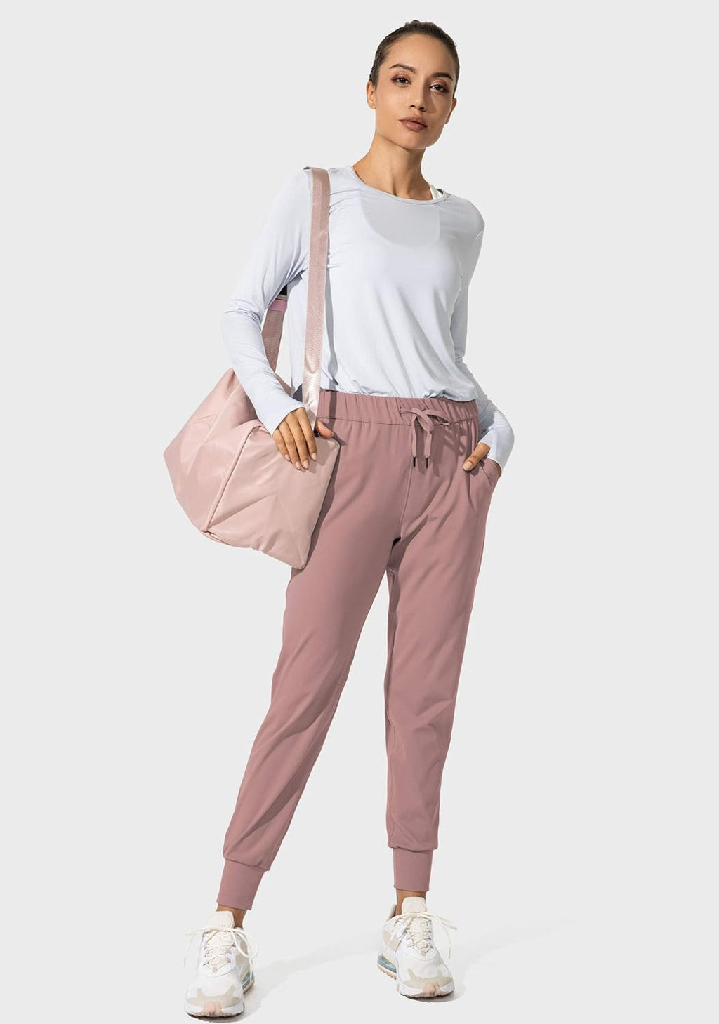 SANTINY Women's Joggers - Comfortable Drawstring Sweatpants with Pockets for Lounge & Running