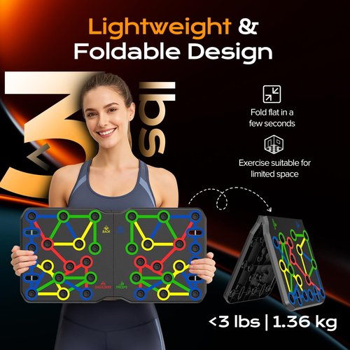 AERLANG Extra Large Push Up Board 26.2" x 13.8", Portable 30-in-2 Workout Set for Push Up, Multi-functional Pushup Stands for Strength Training, Fat Burning Push Up Bar for Home Gym