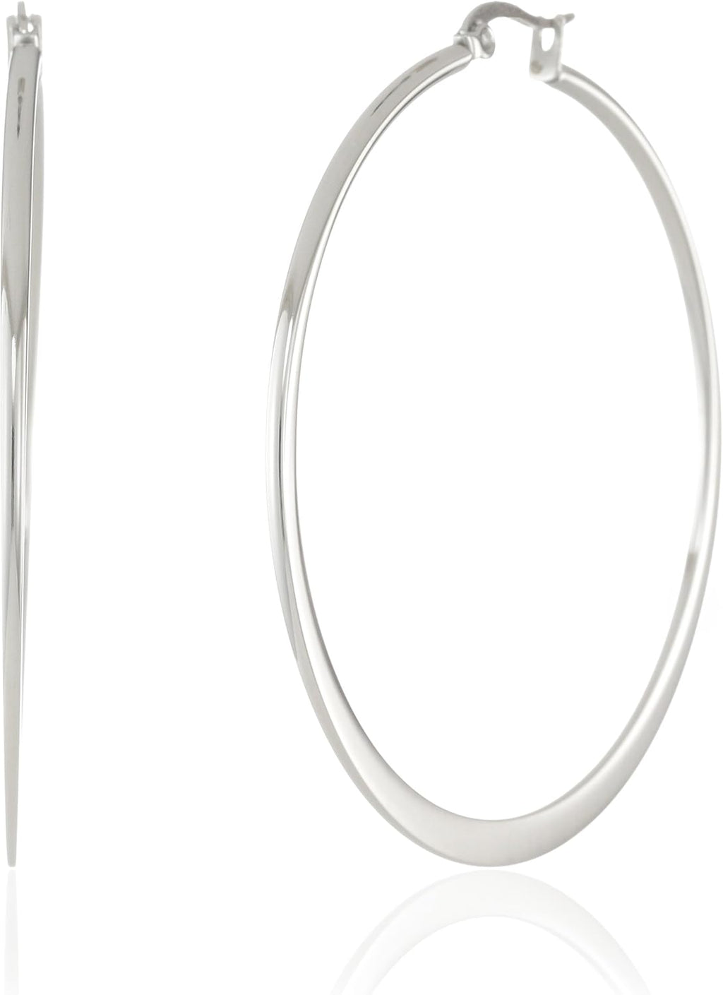 Skiennix Gold Plated Hoop Earrings - Stylish Flattened Design | Durable Stainless Steel