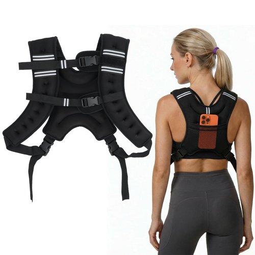MIKOLO Weighted Vest Women, 8lb/12lb/16lb Weight Vest with Storage Pocket, Reflective Stripe for Walking, Running, Strength Training, Weight Loss and Workout (16lb)