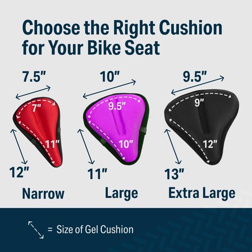 Bikeroo Comfort Bike Seat Cushion - Padded Gel Cover for Universal Fit on Peloton & Stationary Bikes