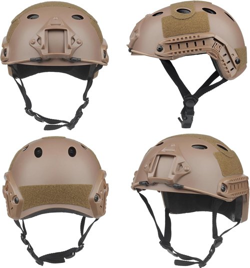 Black Tactical Airsoft Helmet by [Brand Name] - Durable Design with Essential Accessories