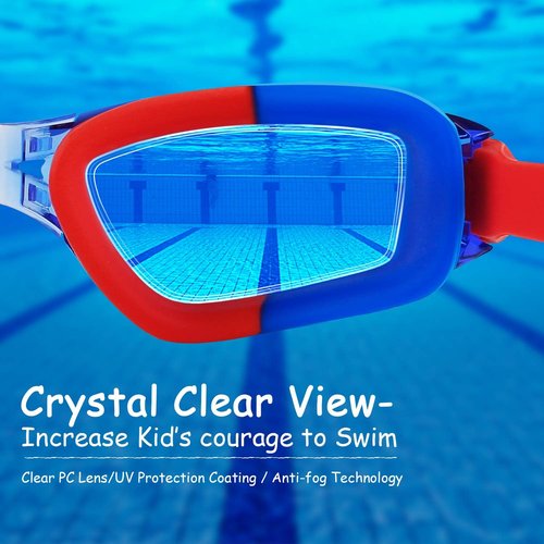 COOLOO Kids Swim Goggles - 2-Pack Swimming Goggles for Ages 4-16 | Perfect for Boys & Girls