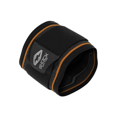Shock Doctor Compression Knit Tennis/Golf Elbow Sleeve with Gel Support and Strap, Black/Grey, Adult-Large