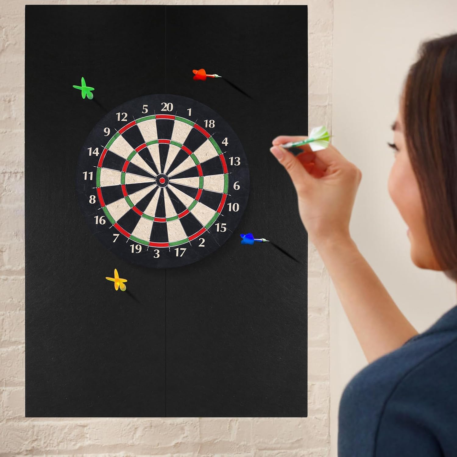 Protect Your Walls with Dart Board Wall Protectors - 36" H x 24" W Felt Surround Tiles