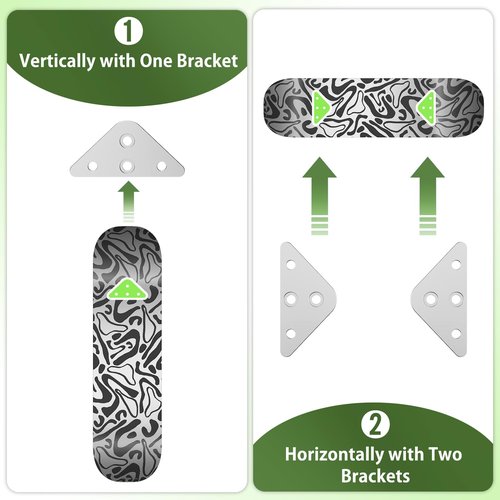 Famiron 6 Pcs Skateboard Wall Mount Hangers, Aluminum Wall Mount for Skateboard Deck Display and Storage Horizontal, Skateboard Floating Deck Display Racks Stand
