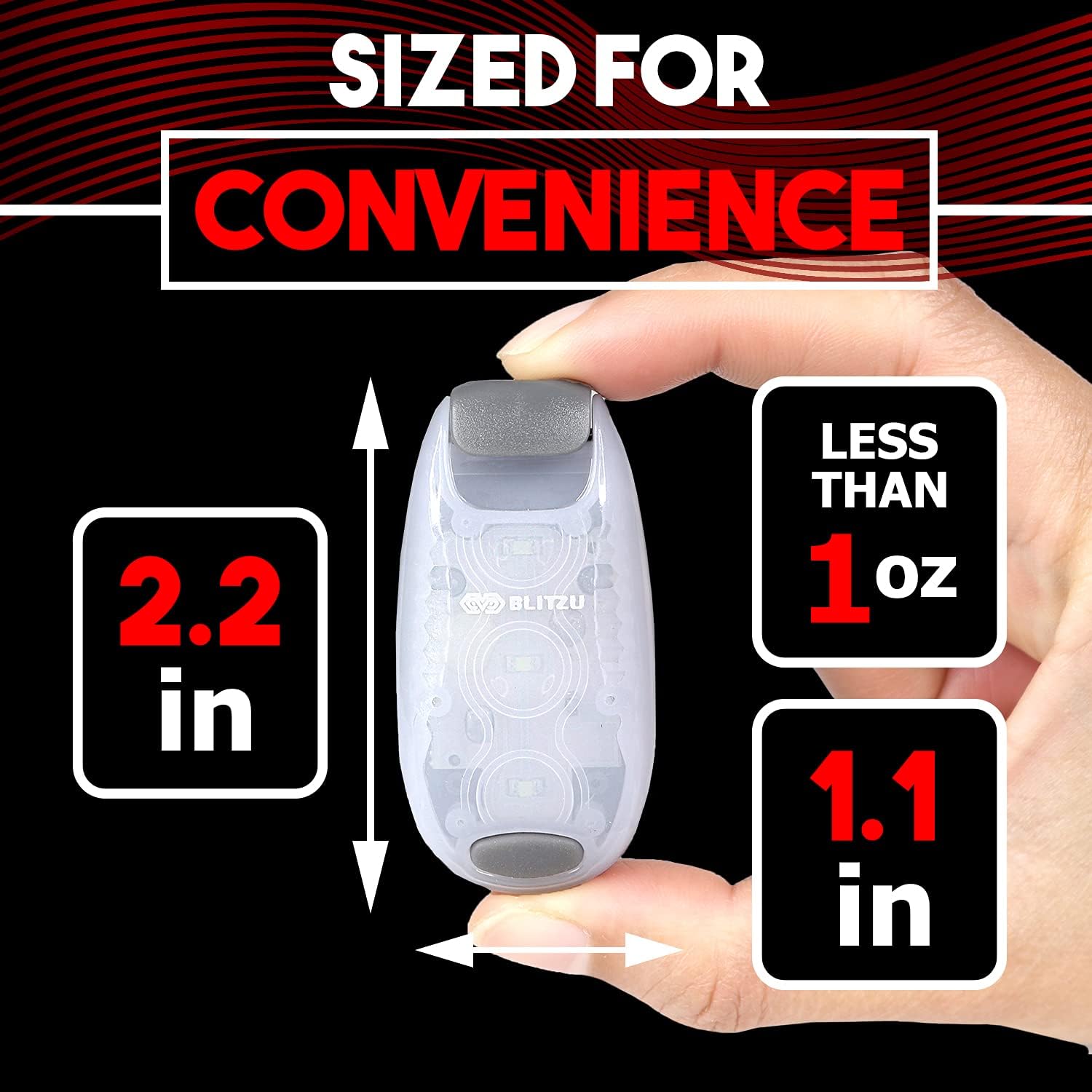Skiennix LED Safety Lights - High Visibility Clip-On Strobe Lights for Night Walking, Running & Hiking | 4 Pack