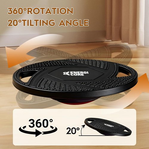 Energi Core Balance Board - Anti-Slip Surface for Standing Desk & Core Workout | Black & Green