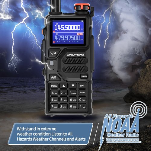 Baofeng Radio Ham Radio K5Plus 10W Long Range Handheld NOAA Weather Receiver UV32 5RM Rechargeable Two Way Radio Walkie Talkie for Adults with USB-C Charging for Survival Gear Hunting,2Pack