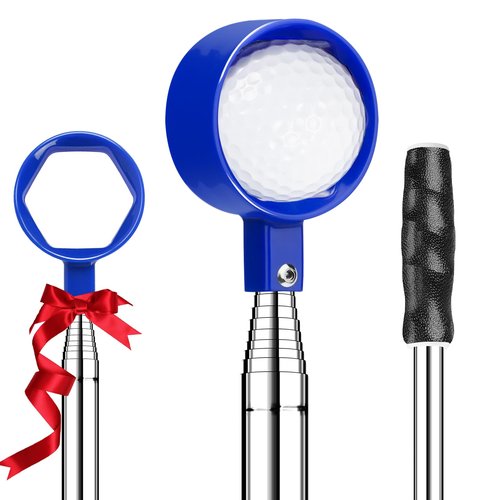 Melanther Golf Ball Retriever Telescopic 9FT – Stainless Steel Shaft, Unbreakable Nylon Head Retriever for Water, Golf Accessories & Ideal Gift for Men