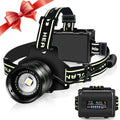 Northlet Rechargeable Headlamp, LED Super Bright Headlight, 5 Modes Zoomable Head Lamp, 180°Adjustable, IPX6 Waterproof for Camping, Running, Climbing, Hiking