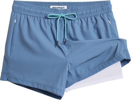 Maamgic Men's Swim Trunks - Quick-Dry Bathing Suit with Compression Liner | Stretchy & Comfortable