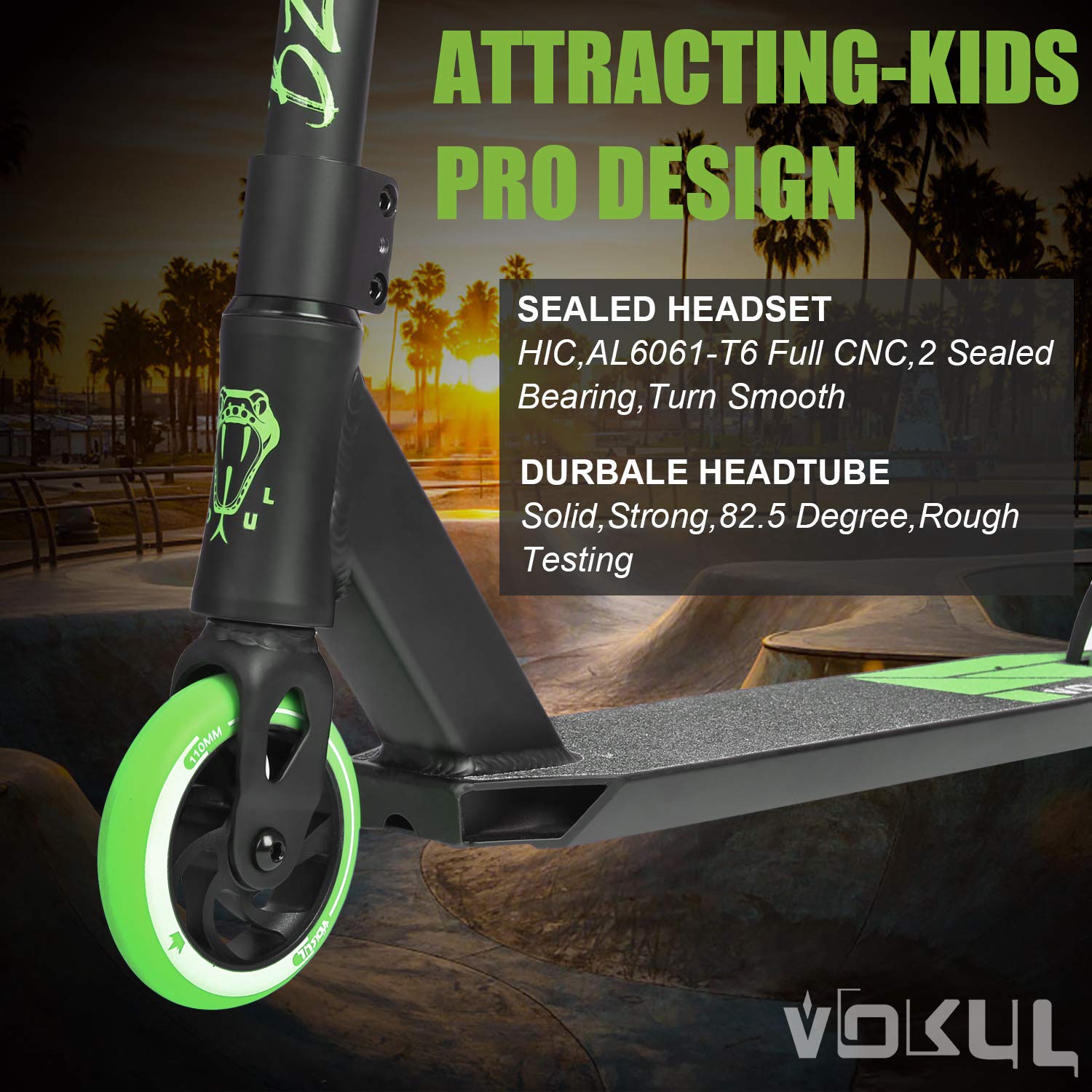 VOKUL K1 Pro Scooters - Stunt Scooter | Trick Scooter - Intermediate and Beginner Freestyle Scooter for Kids 8 Years and UP,Teens and Adults -Quality Kick Pro Scooter for Boys and Girls