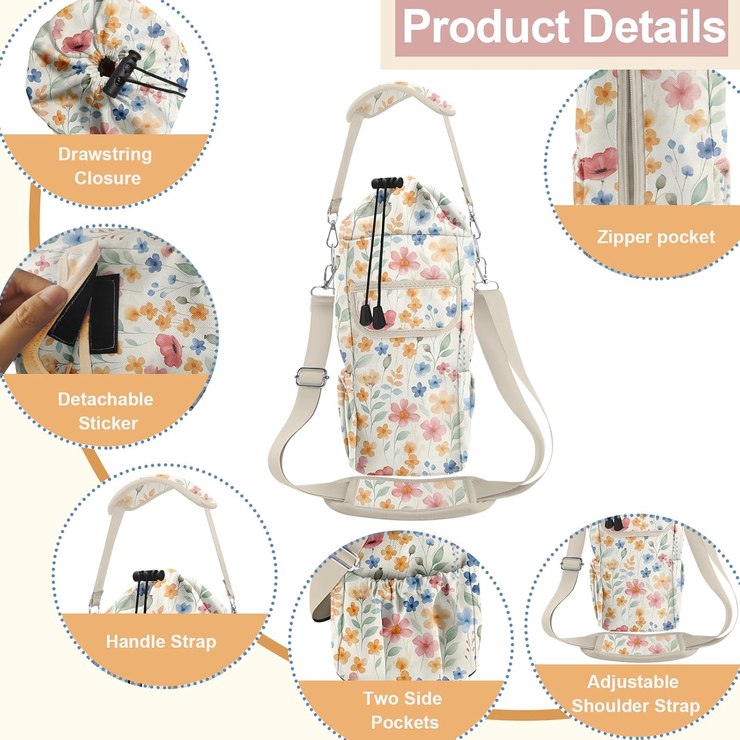 Stanley - Insulated Water Bottle Carrier Bag with Phone Pocket - Adjustable Crossbody Sling for 30/32/40 oz Tumblers