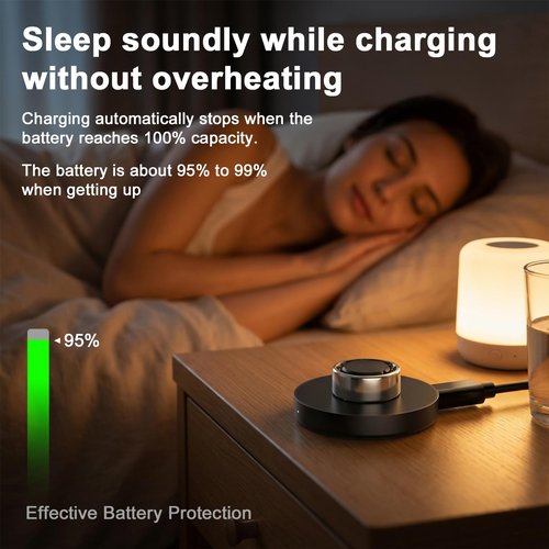 Underhub Compatible with Oura Ring Gen (Size 9) Charger Fast Charging Dock with Infrared Sensing, Auto Stop Protection, Indicator, Non-Slip Base, Charger for Smart Ring Includes 59 Inch USB-C Cable