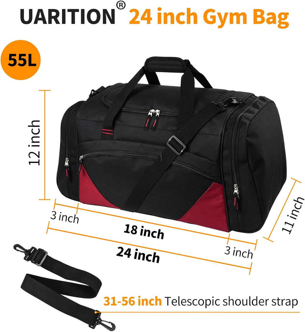 Skiennix Men's Gym Bag - 55L Large Sports Duffle for Lightweight Workouts | Durable & Stylish
