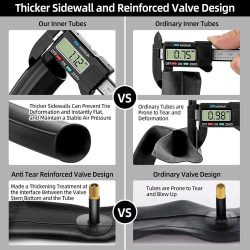 Hapleby Premium Bike Tubes - Compatible with 26 Inch Tires | Durable Inner Tubes with Schrader Valve (2PCS)