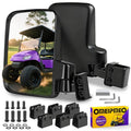 Golf Cart Side Mirrors, No Drilling Golf Cart Rear View Mirrors Universal for Club Car EZGO YAMAHA, Folding Golf Cart Mirrors with Multiple Size Clips, HD Shatterproof Glass Durable Anti-Shudder