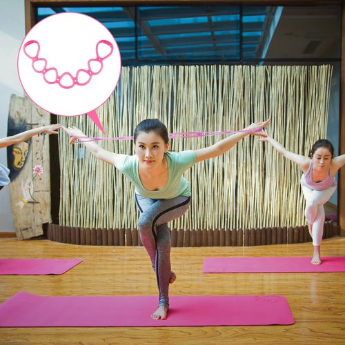 Reicyfang 7 Ring Adjustable Resistance Bands, Back, Foot, Leg, and Hand Stretcher, Arm Exerciser, Home Workout Walking Exercise Workout Bands for Home or Fitness Center (Pink)