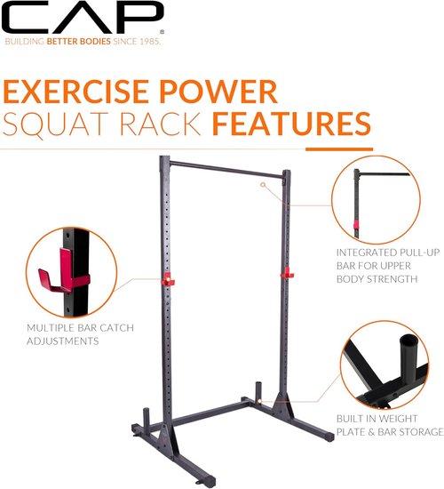 CAP Barbell Power Rack - Heavy-Duty Strength Training Equipment for Home Gym | Adjustable Design