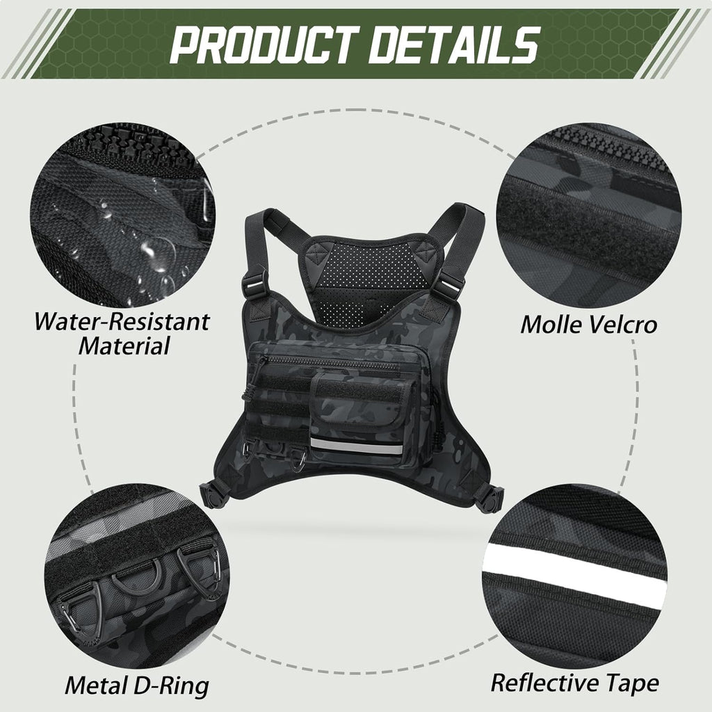 OCKLILY Chest Bag - Versatile Outdoor Sports Vest for Running, Cycling, Hiking & Travel - Unisex Design