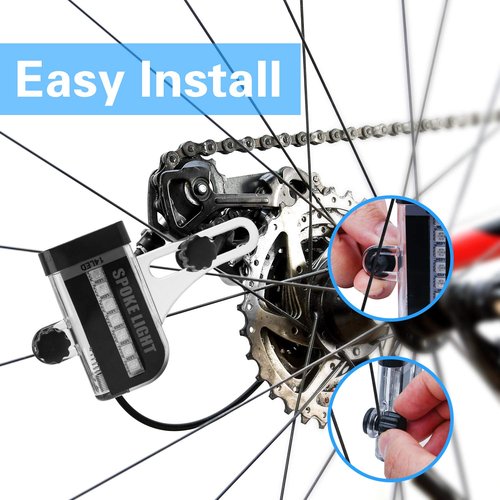 Bike Wheel Lights, LED Waterproof Bicycle Spoke Lamp, Bright Safety Tire Lights with Auto ON/Off, 30pcs Changes Patterns Cool Tire Lighting for Mountain Road Bikes/Hybrid/Folding Bike-1 Pack