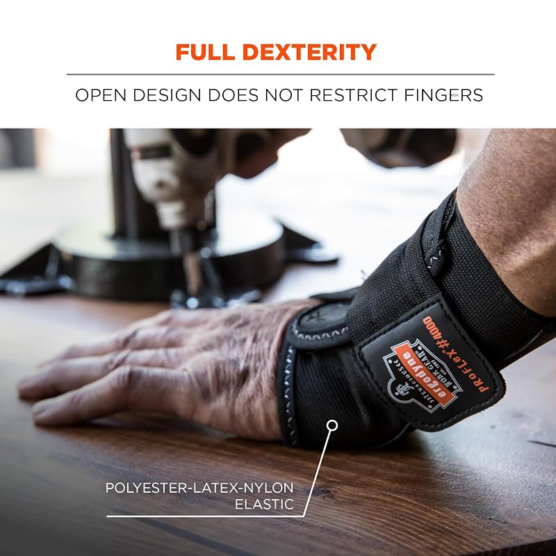 ProFlex 4000 Single Strap Wrist Support — Black, Medium, Right Hand (Variation: Black+M-Right)