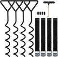 Trampoline Tie Down Anchor Kit by [Brand Name] - Heavy-Duty Steel Stakes for High Wind | Set of 4