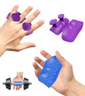 FVVWVV Weight Lifting Grips for Men Women, Ergonomics Workout Silicone Gym Grips Pads for Palm Protection, for Weight Lifting, Pull-Ups, Gym Training and Exercise (Blue (1 Pair) & Purple (1 Pair))
