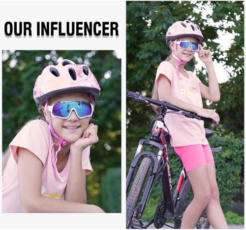 DUCO Kids Sunglasses - Polarized 4 Lenses Youth Sports Shades for Boys & Girls | DK280