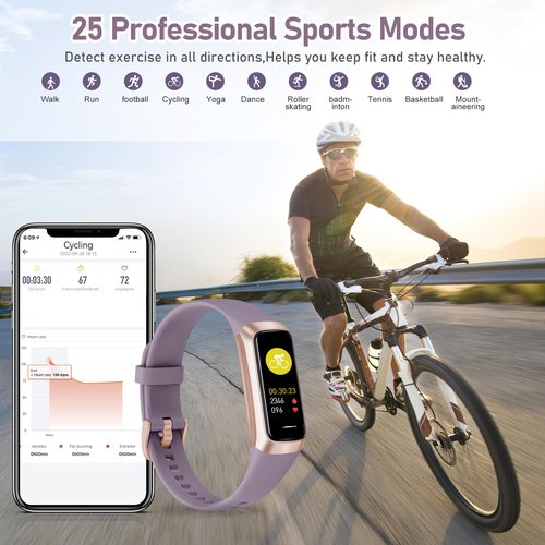 Zeacool Fitness Tracker with 24/7 Heart Rate,Blood Oxygen Blood Pressure Sleep Monitor, Activity Trackers 5 ATM Waterproof,Step Calorie Counter Pedometer Health Smart Watch for Women Men Dusty Purple