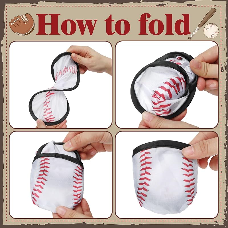 Baseball Foldable Flying Discs 30-Pack with Pocket Case – 8in Nylon Training Discs, Mototo Variation: Baseball