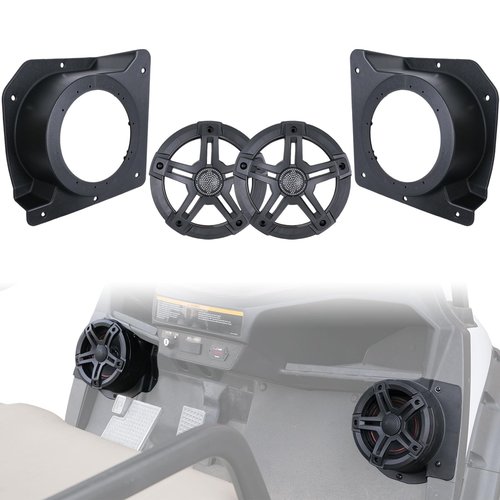 CYOOYC Under Dash Kick Speaker Pod Brackets for E-Z-Go TXT 1994+ Golf Cart Accessories, Front Kick Panels Loudspeaker Mount Support for 6.5" Speakers, High-Density PP Plastic, 2PCS