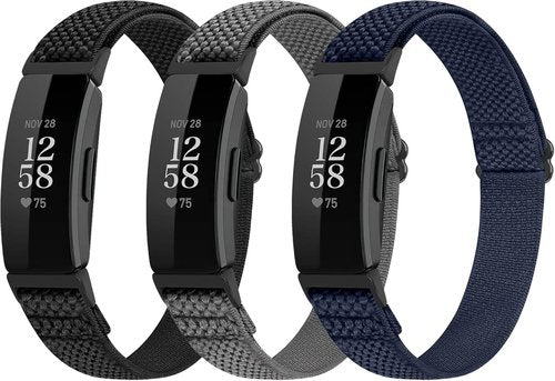 Fitbit Adjustable Elastic Nylon Sport Bands - Soft Stretchy Replacement Straps for Inspire Series | Unisex