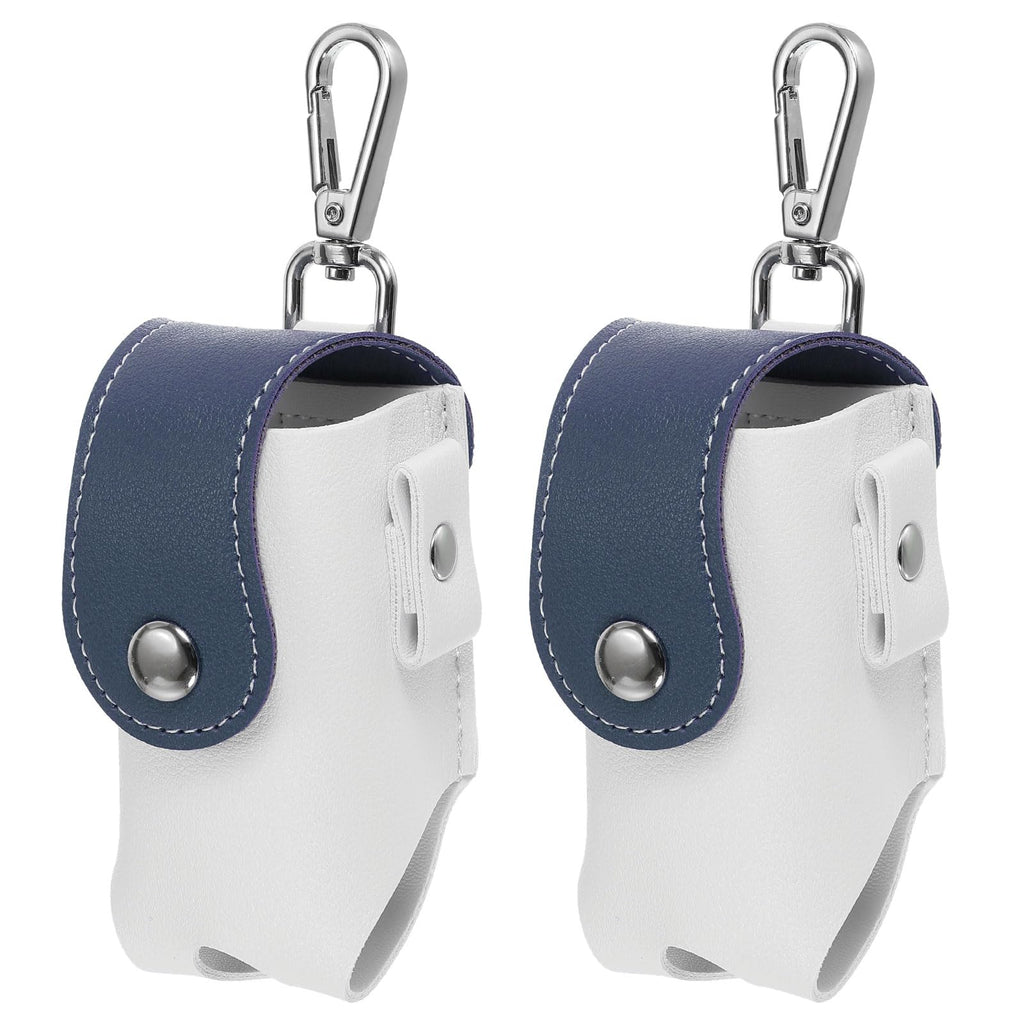 PATIKIL Golf Ball Waist Bag, 2 Pack Golf Ball Carry Pouch with Tee Holder, Buckle, Clip for Women Men Belt Golf Storage, White Blue