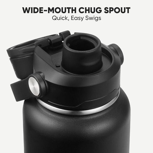 CIVAGO 32 oz Insulated Stainless Steel Water Bottle - Leakproof Sports Flask with Detachable Straw | Army Green