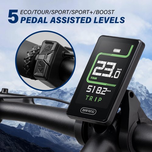 BAFANG 5 Pin Male Ebike Display for Bafang CAN Protocol Motors, Ebike Speedometer Bike Computer with 0-5 PAS, C020 (M620, M600, M560, M510, M420 mid Drive Motors), 36V-48V