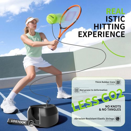 Lostook No-Fill Tennis Trainer, Solo Play Set for Backyard, Family Fun Skill Builder Kids Adults Beginners