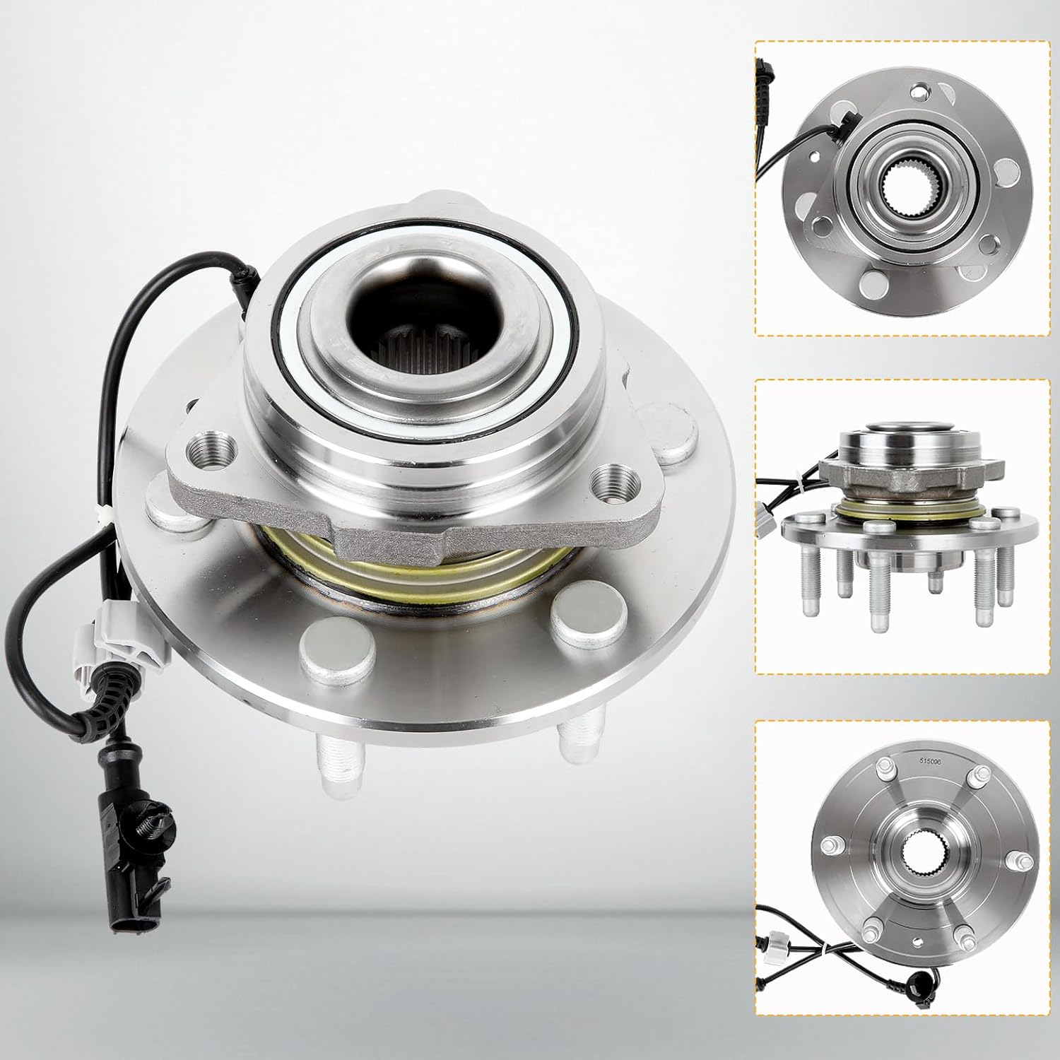 WEIZE 4WD Front Wheel Bearing & Hub Assembly - Fits Chevy GMC Silverado, Tahoe, Cadillac Escalade | 2-Pack